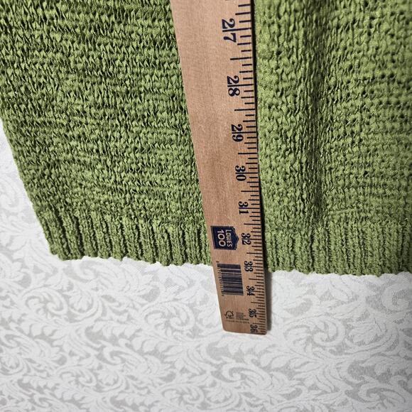 VTG Carole Little Cardigan Sweater sz XL* Green Half Sleeve 1 Button Front - Picture 13 of 14